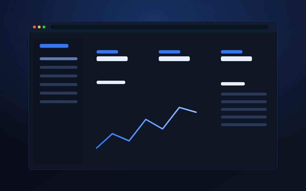 Aperçu de l'interface du logiciel Structure Hub : tableau de bord, indicateurs et graphique d'activité